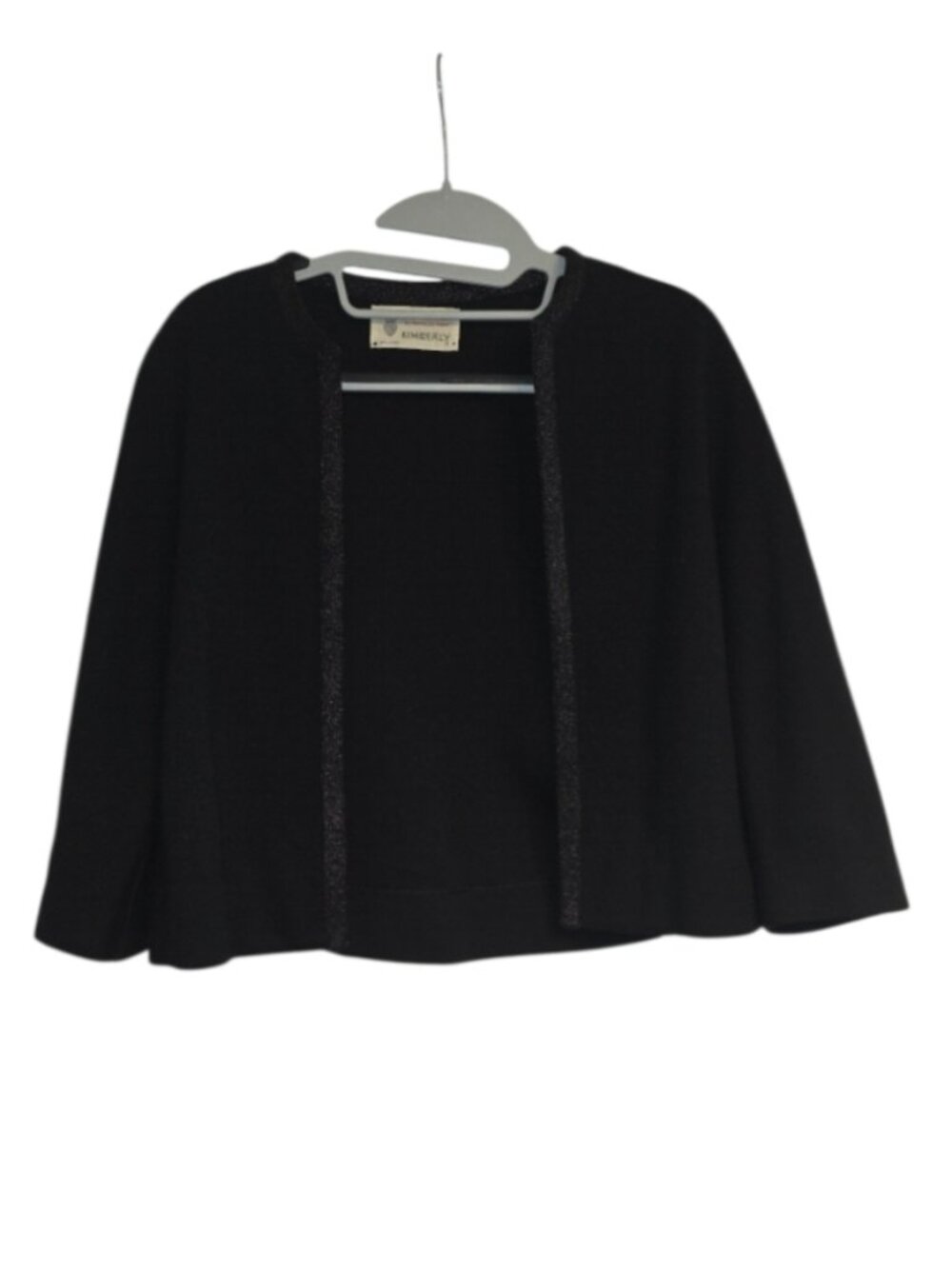 Kimberly Vintage Sweater Metallic Trim Virgin Wool Union ILGWU 1950s 1960s Glam